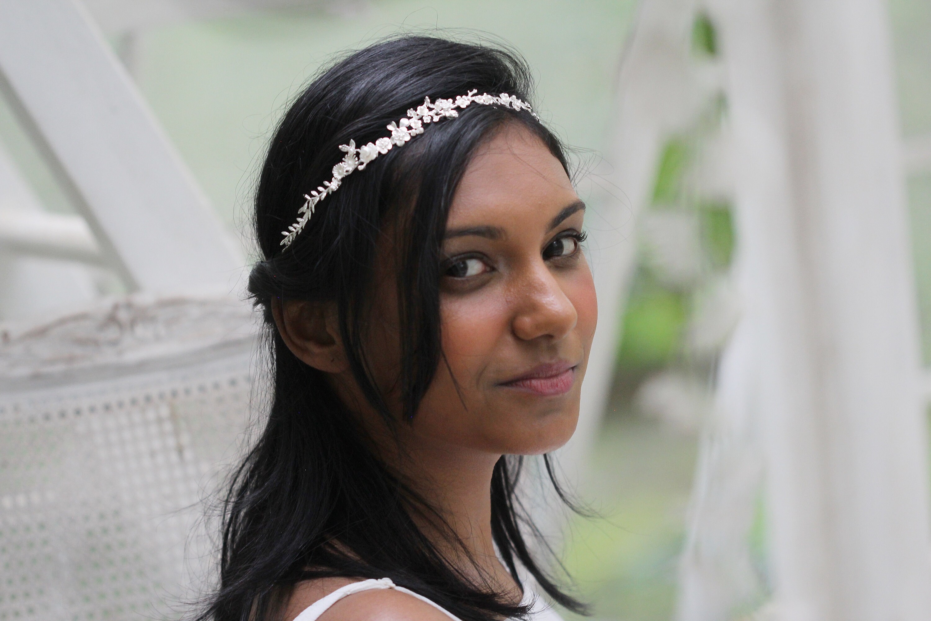Whimsical Meadows Wreath Floral Crown Dainty Boho Rose Gold