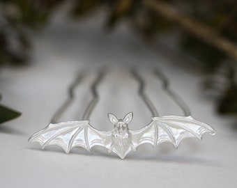 Bat Hair Prong Silver Wings Hair Accessories bHair Clip Rose Gold Fantasy Hair Accessories Magical Hair Pin