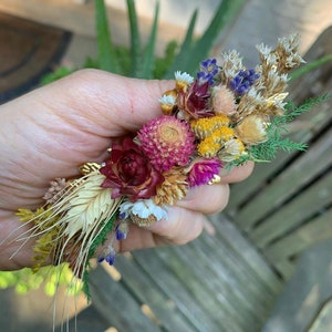 Preorder * Fairy Dried Flowers Barrette, Bridal Hair Accessories, Bride Floral Comb, Flower Hair Piece, Leaves Boho Clip, Rustic Woodland