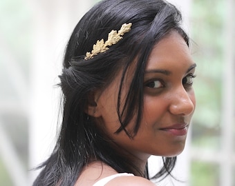 Oak Leaves Goddess Crown, Greek Goddess Headband, Bridal Hair Accessories, Fairy Crown, Hand Made, Gold Leaf Headband, Golden Leaves Wreath