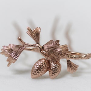 Pinecone Hair Prong, Elven Fairy Hair Accessories, Nature Inspired Clip Rose Gold Silver Pins Rustic Woodland Fairytale Jewelry