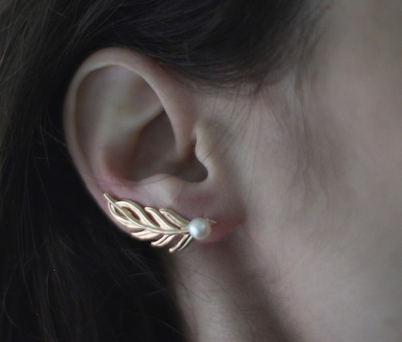 Gold leaf 2024 ear cuff