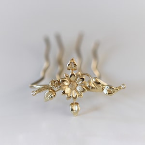 Fermaglio per capelli a forma di girasole selvatico, gioiello ispirato alla natura, accessorio floreale stravagante