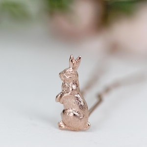 Peter Rabbit Bunny Hair Prong Gold Leaf Clip, Rose gold Leaves Jewelry Hair Accessory Silver Hair Fork Leaves Hair Pin Stick