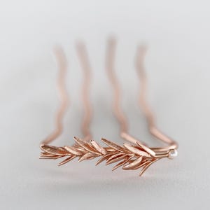 Preorder * Rosemary Leaves Hair Prong, Gold Leaf Stick Rose gold Leaves Gold Hair Accessory Nature Inspired Hair Fork Silver Branch Pin