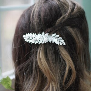 Preorder Leonora Bridal Hair Comb, Pearls, Grecian Leaves Gold Plated Bridal Hair Accessoried Wedding Comb, Goddess Hair Accessories image 5