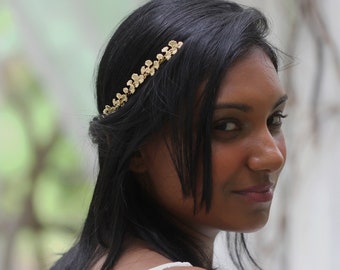 Full Ginkgo Leaves Goddess Crown Grecian Headpiece Wedding Bridal Gold Greek Boho Chic Hairpiece Dainty Leaf Rustic Nature Inspired Headband