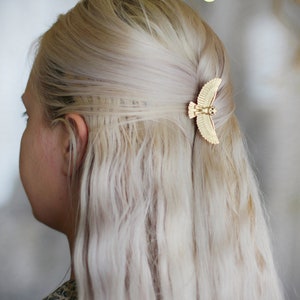 Owl Hair Prong Silver Bird Wings Hair Accessories Unique Feathers Hair Clip Rose Gold Fantasy Hair Accessories Magical Hair Pin