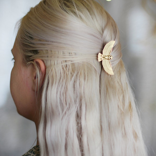Hibou cheveux broche argent oiseau ailes cheveux accessoires Unique plumes pince à cheveux Rose or fantaisie cheveux accessoires magique épingle à cheveux