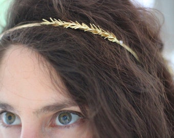 Bandeau de romarin feuille grecque Boho mariée bandeau accessoires de cheveux de mariée diadème de mariage couronne de déesse grecque feuilles d'or postiche plantes