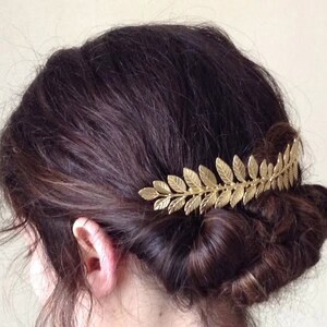 Preorder Double Athena Bridal Hair Comb Boho Grecian Leaves, Gold Plated, Bridal Hair Accessoried, Wedding Comb, Goddess Hair Accessories image 6