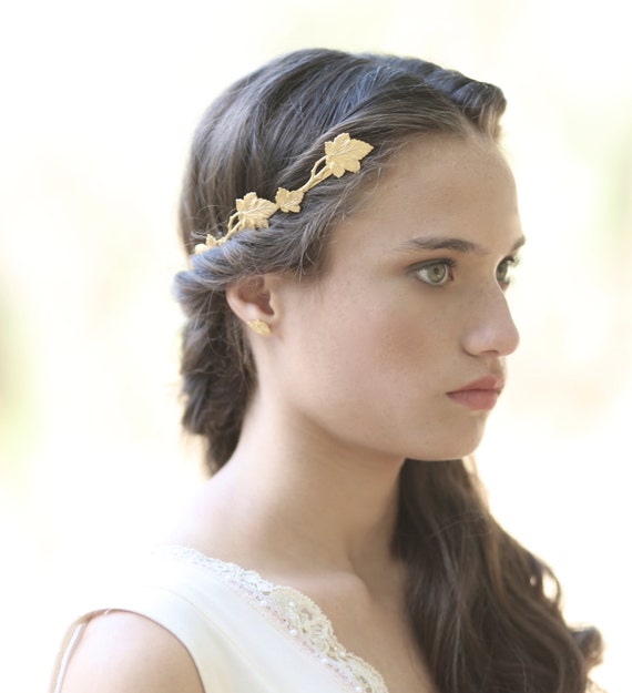 Loraine Greek Goddess Crown Greek Trend Gold Leaves Golden Leaf Laurel Wreath Bridal Hair Accessories Wedding Crown Fairy Headband