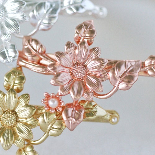 Wild Flowers shops Goddess Crown Headband Bridal Hair Accessories Grecian Tiara Wedding Roman Wreath Gold Flower Crown Elven Fairy Hair Jewelry