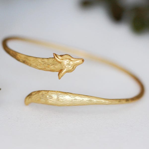 Fox Bracelet Whimsical Dainty Forest Creature Animal Woodland Bridal Jewelry Boho Gold Silver Elven Witch Accessories