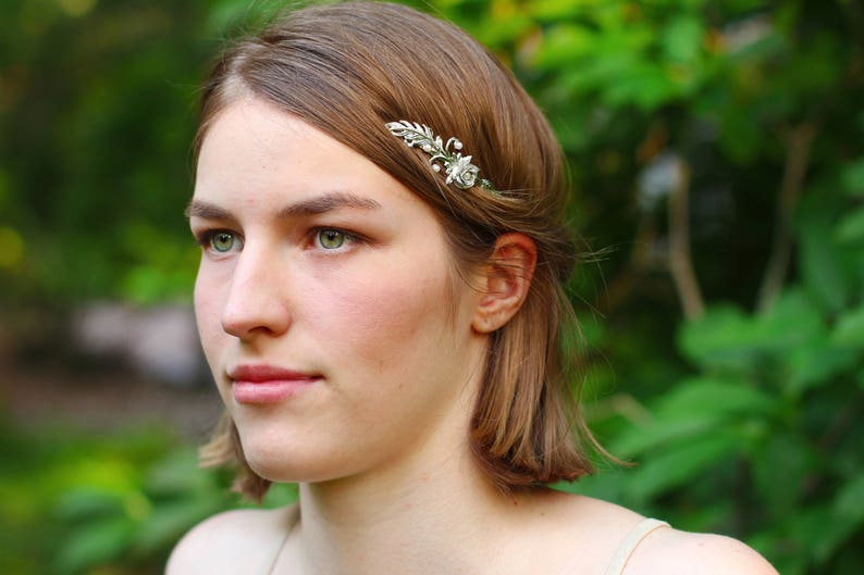 Divine Floral Swirls Goddess Headband, Grecian Headpiece, Wedding Wreath, Gold Leaves, Greek Crown, Boho Chic Hairpiece, Dainty Flower Crown image 7
