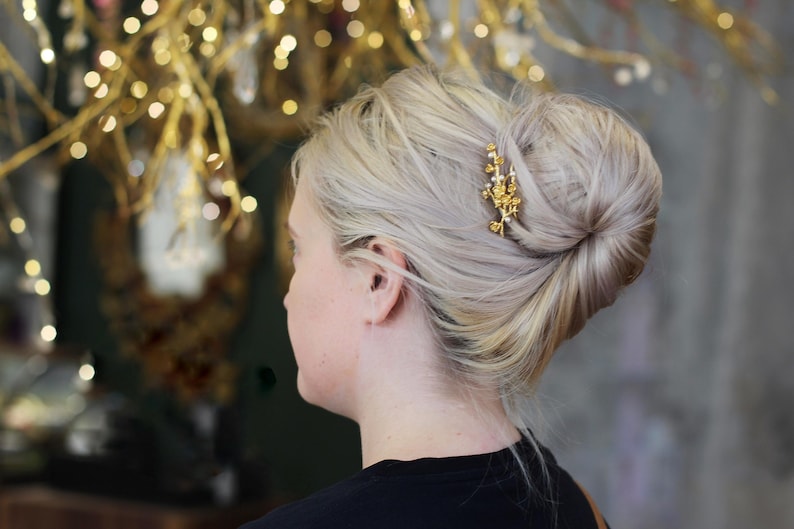 Sakura Field Haarspeld Rosegoud Kersenbloesemblad Bruidsbruiloft Bladeren Sieraden Bladzilver Bloemen Haaraccessoire Haarspeld Fairy Elven afbeelding 6