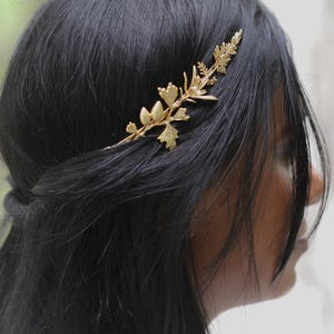 Preorder * Pinecones Goddess Crown Leaves Headband Greek Headpiece, Bridal Hair Accessories Rustic Woodland Wedding Tiara Silver Leaf