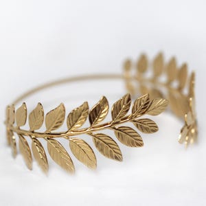 Athena Leaves Armband, Greek Olive Leaves Arm Cuff, Flexible Grecian Bridal Jewelry