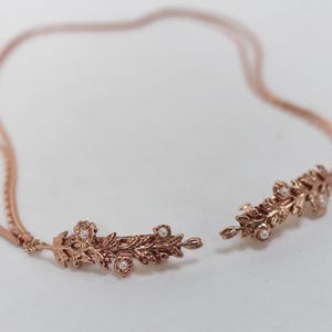 Bloom Bouquet Hair Chain, Boho Leaves Pearls Hair Chain Bridal Hair Accessory Chain Wreath Forehead Band Wedding Hair Jewelry