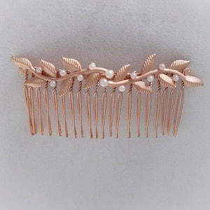 Discounted Version Twigs and Pearls Comb, Pearls Comb, Golden Leaves Hair Comb, Bridal Hair Accessory Bridesmaid Rustic Woodland wedding