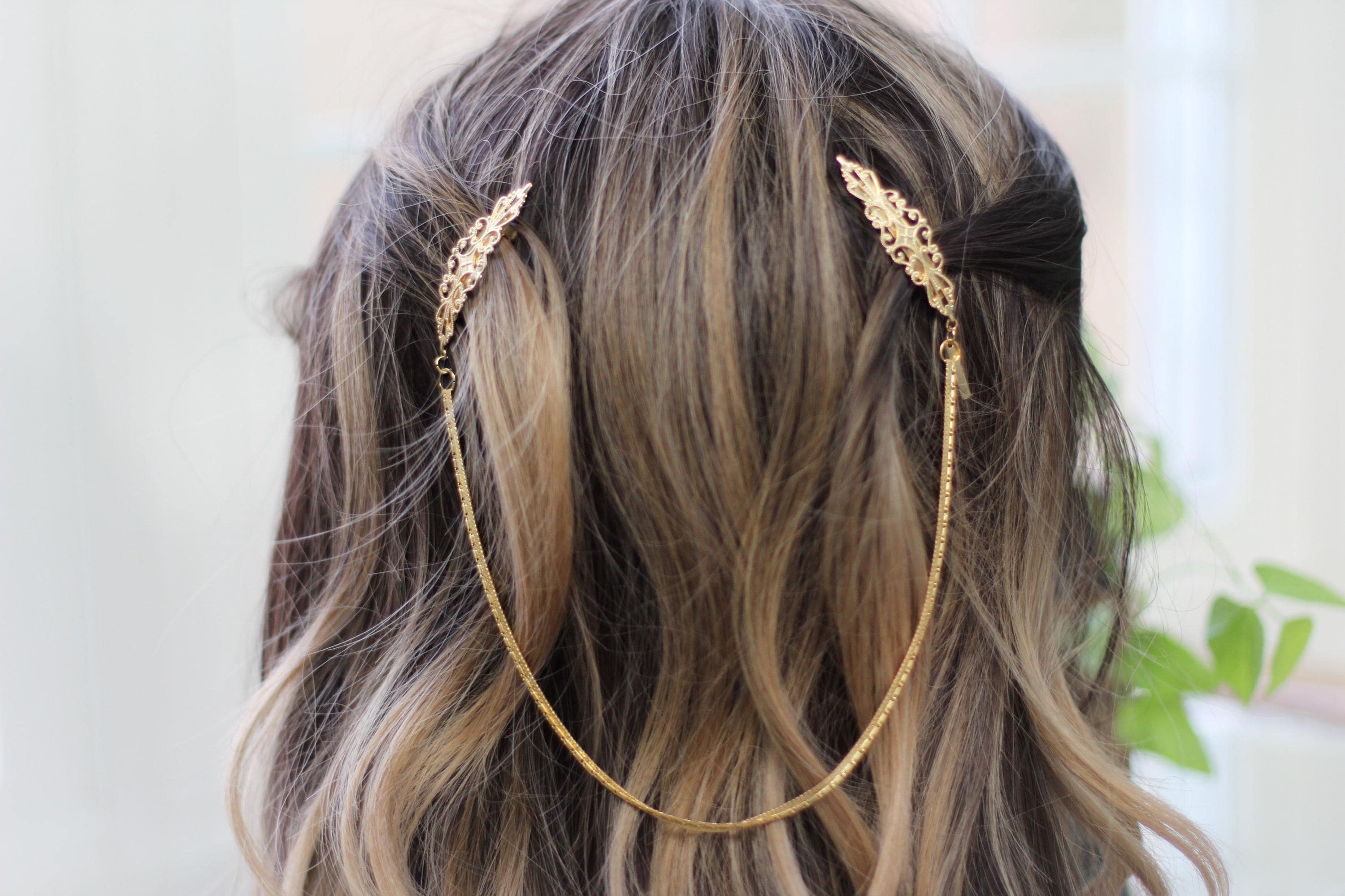 Marquise Hair Chains, Bridal Hair Accessories, Wedding Hair 
