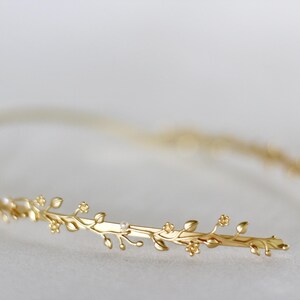 Enchanted Garden Goddess Crown Gold Pearls Leaves Tiara Bridal Wreath Floral Greek Headband Grecian Boho Flowers Bridal Hair Accessories