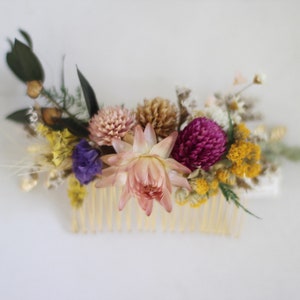 Preorder Spring Blossom Dried Flowers Comb, Bridal Hair Accessories, Bride Floral Comb, Floral Piece, Leaves Boho Chic Rustic Woodland image 6