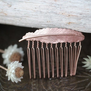 Preorder * Small Feather Gold Comb, Wedding Comb, Bridal, Bridesmaid Hair Accessory, Gift For Sister, Boho Chic, Grecian Style, Decorative