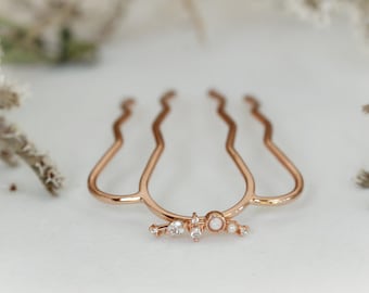 Opal Magic Hair Prong, Gold Leaves Stick Rose gold Leaves  Hair Accessory Nature Inspired Hair Fork,  Hair Pin