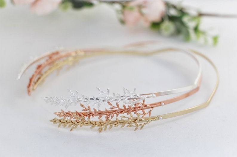 Wild Branches Twigs Goddess Crown Gold Greek Headpiece Bridal Hair Accessories, Wedding Tiara, Roman Crown, Silver Ancient Leaf Headband image 5