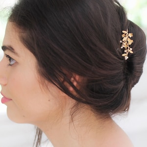 Flower Fields Hair Prong Stick Rose Gold Leaf Bridal Wedding Leaves Jewelry Silver Leaf Hair Accessory Nature Inspired Fork Pin