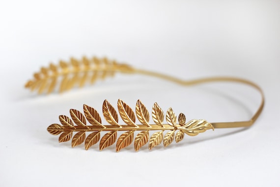 Corona Dea Romana Queen Helena - Tiara In Foglie D'Oro, Fascia Per Capelli, Per Feste E Matrimoni - Foto 6