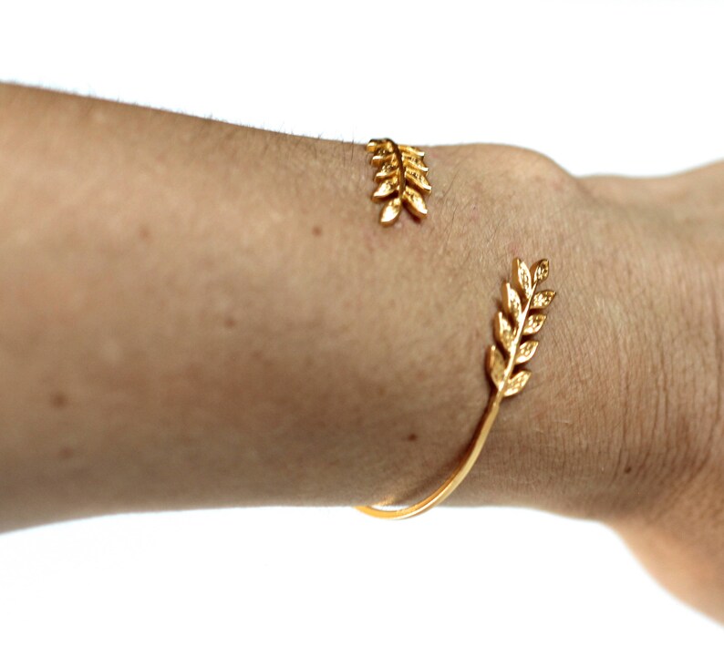 Delicate Twig Bracelet Gold Leaf Wrap Bracelet Bridal Etsy