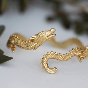 Dragon Bracelet Dark Fairy Spooky Halloween Underworld Edgy Bridal Jewelry Boho Gold Leaves Elven Witch Jewellery Accessories image 1