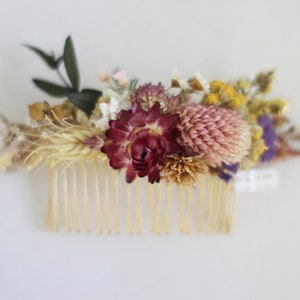 Preorder Spring Blossom Dried Flowers Comb, Bridal Hair Accessories, Bride Floral Comb, Floral Piece, Leaves Boho Chic Rustic Woodland image 8