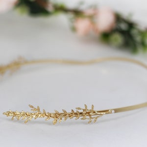 Wild Branches Twigs Goddess Crown Gold Greek Headpiece Bridal Hair Accessories, Wedding Tiara, Roman Crown, Silver Ancient Leaf Headband image 2