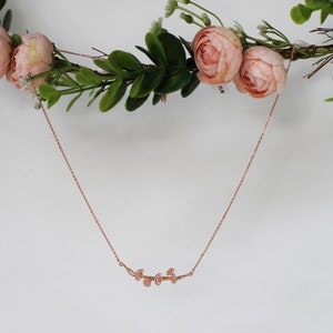 Ginkgo Leaves Necklace Dainty Laurel Leaf Charm Delicate Chain Gold Rose Gold Silver Dainty Boho Necklaces Leaves Bridal Jewelry image 3