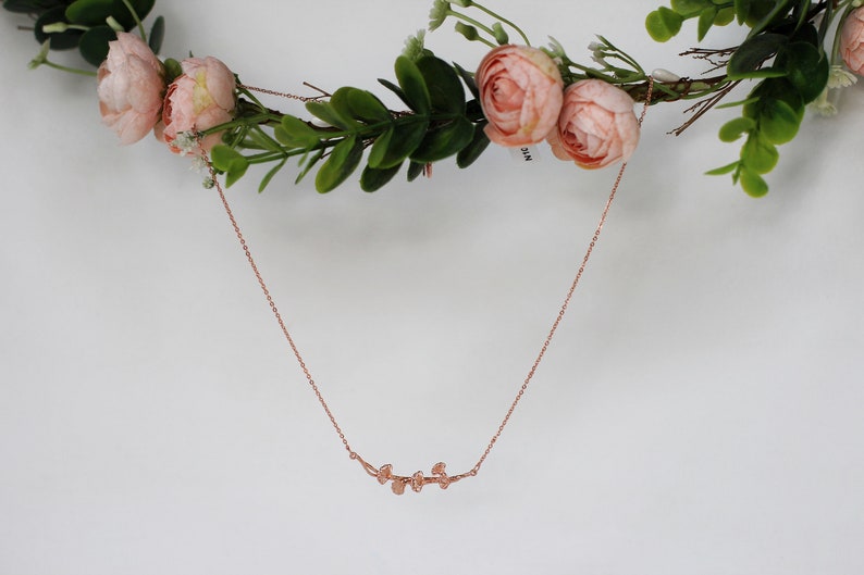 Ginkgo Leaves Necklace Dainty Laurel Leaf Charm Delicate Chain Gold Rose Gold Silver Dainty Boho Necklaces Leaves Bridal Jewelry image 3