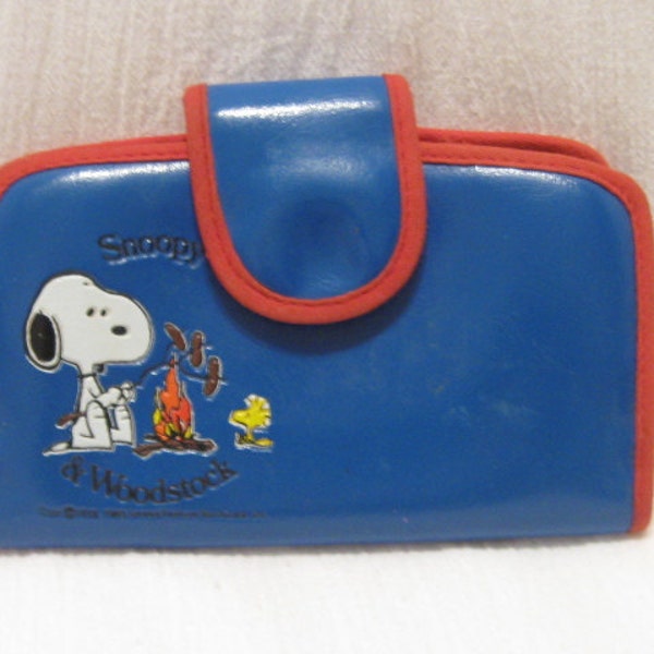Snoopy Woodstock Vinyl Blue and Red Wallet