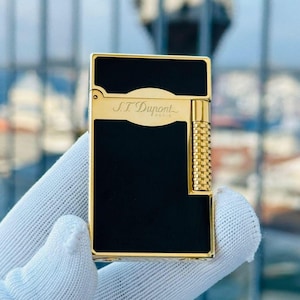St Dupont Lighter Black and Gold Ligne II Limited Edition Collection Man Gift Cigar 1:1 High Quality