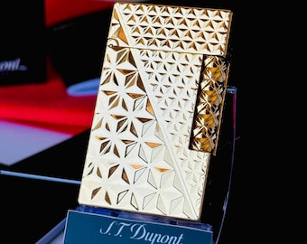 Encendedor St Dupont chapado en oro de cristal vintage a gas réplica 1:1 de alta calidad regalo para hombre