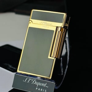 St Dupont Paris Aansteker Zwart-gouden aansteker Ligne II Paris Hoge kwaliteit 1:1 Limited Kutulu Ve Sertifikalı Luxury