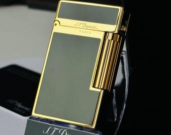 Encendedor St Dupont Paris Negro y Dorado Encendedor Ligne II Paris Alta calidad 1:1 Edición Limitada Kutulu Ve Sertifikalı Lujo