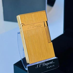 Accendino St Dupont placcato oro Ligne 2 1:1 Replica di alta qualità Regalo di compleanno per uomo Collezione Scatola e Documenti