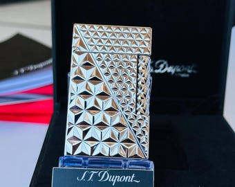 Encendedor St Dupont Paris Crystal Silver Lighter Ligne II Paris Alta calidad 1:1 Edición limitada Kutulu Ve Certifikalı Lujo
