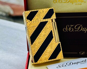 St Dupont Lighter Black And Gold For Man Gift High Quality 1:1 Limited