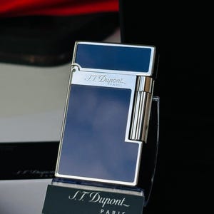 Encendedor St Dupont Azul y Plata Ligne II Colección Limitada Regalo Hombre Réplica 1:1 Alta calidad