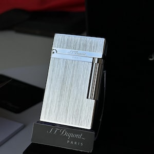 St Dupont Lighter Silver Classix 85663 Ligne 2  1:1 high quality Replica Birthday gift for men Collection Box and Documents
