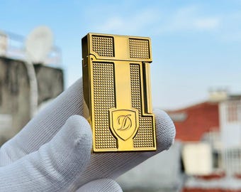 Encendedor St. Dupont dorado con el logo D para hombre, regalo de alta calidad, edición limitada 1:1