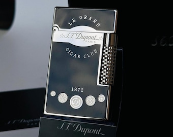 Encendedor Le Grand 1872 Cigar Club St. Dupont, negro y plateado, colección de lujo para hombre, regalo